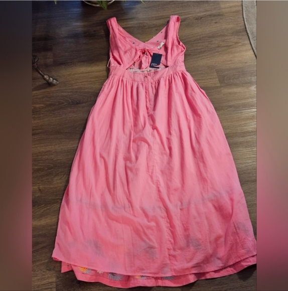 Crown & Ivy Woman's Pink Dress with Floral Details Tiered Maxi - Picture 8 of 10